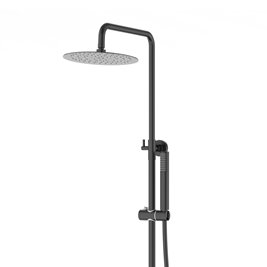 Kolumna natryskowa w kolorze czarnym termostat deszczownica okrągła CMN01TBL Lugo Corsan