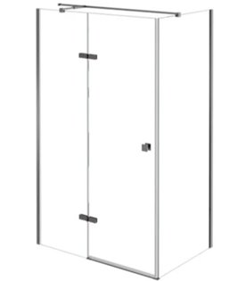 Stal szczotkowana prostokątna kabina prysznicowa 100x80 lewa Pixa Besco PPL108-195GR