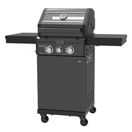 Grill gazowy ZEUS-A kolor czarny ruszt żeliwny moc 8,5 kW + pokrowiec + palnik boczny