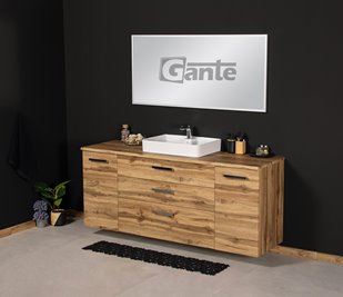 Szafka wisząca z umywalką 180 cm kolor dąb naturalny C3 seria Fokus NE