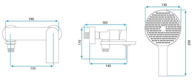 Bateria wannowa natynkowa złota Rea Veneta