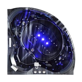 Czarna wanna z hydromasażem narożna 155x155 cm Eos 932 Hydrosan