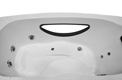 Biała prostokątna kabino wanna z hydromasażem + sauna 145x85 cm MO-09944A-145BS
