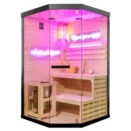 Sauna fińska pięciokątna 2 osobowa wysokotemperaturowa 3,5KW Harvia 120x120 cm Lark2