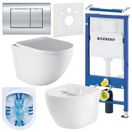 Zestaw podtynkowy stelaż GEBERIT DUOFIX + miska PURO-WH-02 + przycisk DELTA 30 chrom