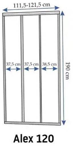 Złote szczotkowane drzwi prysznicowe rozsuwane 120 cm Alex Rea