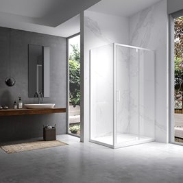 Biała prostokątna kabina prysznicowa 100x90 drzwi uchylne KZ07A