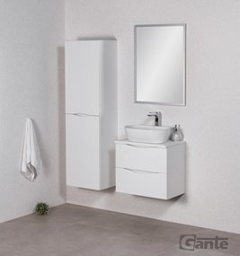 Szafka łazienkowa wisząca ONDA 60 cm biała z umywalką Gante