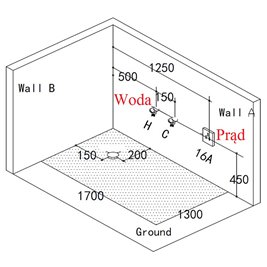Wanna z hydromasażem prostokątna 170x130 cm Tugela-WH