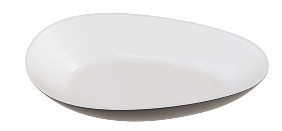 Czarno-biała wanna wolnostojąca z konglomeratu syfon biały Goya 160 B&W Besco WMD-160-GWW