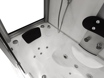 Biała prostokątna kabino wanna z hydromasażem + sauna 165x85 cm MO-09944BS-165B