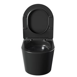 Czarna matowa miska wc wisząca Rimless Elite Tornado ELITE-MTB-03 Hydrosan