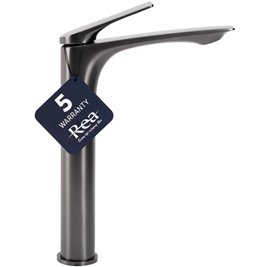 Grafitowa bateria umywalkowa wysoka Avalon Rea