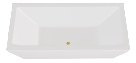 Wanna wolnostojąca prostokątna syfon złoty Vera 180 Besco