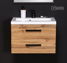 Szafka wisząca z umywalką 60 cm kolor dąb naturalny 39/2 seria Fokus Loft Gante