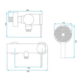 Złota szczotkowana bateria prysznicowa Clif Rea