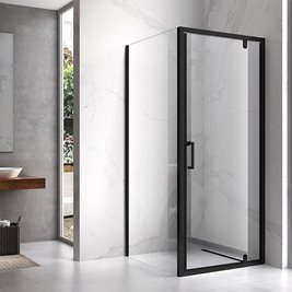 Czarna kabina prysznicowa 70x70 kwadratowa drzwi pełne uchylne KZ04AB