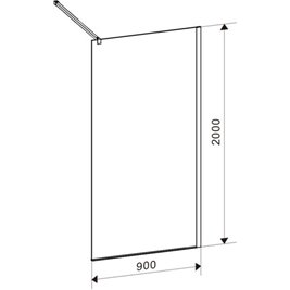 Złota ścianka prysznicowa 90 cm SH07CG szkło 8mm