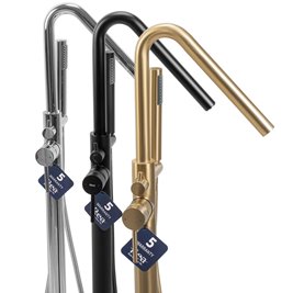 Chromowana bateria wannowa wolnostojąca Aras Rea