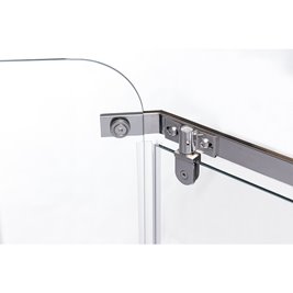 Chromowana kabina prysznicowa pięciokątna 80x80 drzwi uchylne KZ91A