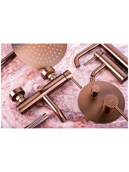 Bateria wannowa podtynkowa box Lungo Rea miedź szczotkowana