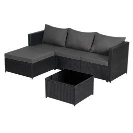 Meble ogrodowe technorattan sofa, stół, dostawka zestaw Volta zdjęcie 5