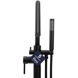 Czarna bateria wannowa wolnostojąca Aras Rea