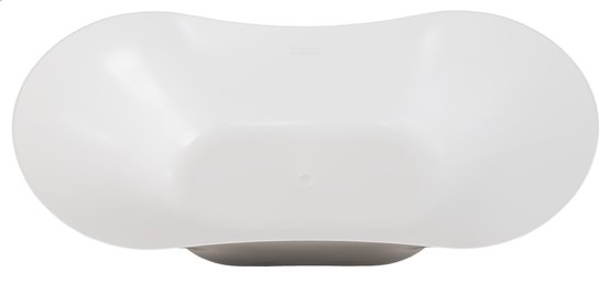 Czarno-biała wanna wolnostojąca 170 cm korek klik-klak biały Amber Besco #WAS-170BABBB