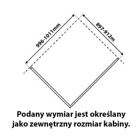 Czarna kabina prysznicowa prostokątna 100x90 drzwi uchylne KZ03A