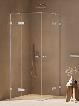 Kabina prysznicowa kwadratowa 90x90 cm chrom, zawiasy 180º AXJ-0184 Oxia New Trendy