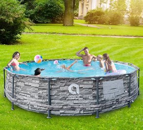 Duży basen ogrodowy stelażowy prostokątny Avenli Brick średnica 457 cm