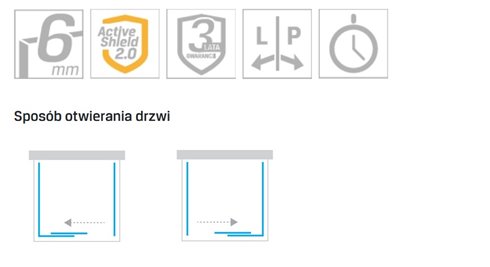 Kabina prysznicowa przyścienna 120x90 K-0481 New Corrina New Trendy