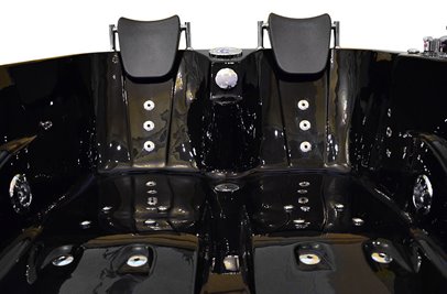 Czarna wanna z hydromasażem dwuosobowa Turbo 180x120 cm MO-1631B Lewa