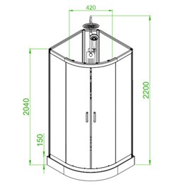 Kabina prysznicowa półokrągła zabudowana 80x80 Puerto