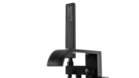 Czarna matowa bateria wannowa wolnostojąca Carat Rea