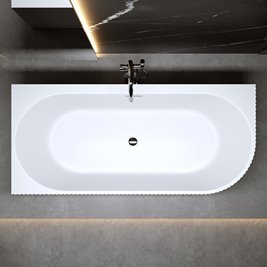 Wanna ryflowana przyścienna narożna lewa 140 cm Rio Hydrosan