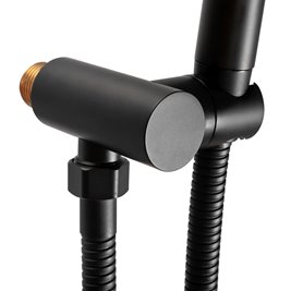 Czarny zestaw prysznicowy podtynkowy z termostatem Lungo Rea