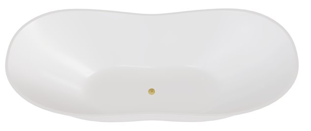 Wanna wolnostojąca 160 cm + klik-klak złoty Viya Besco WMD-160-VKG