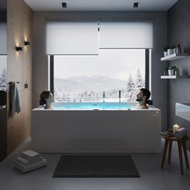 Wanna z hydromasażem prostokątna Ramona 640 180x90