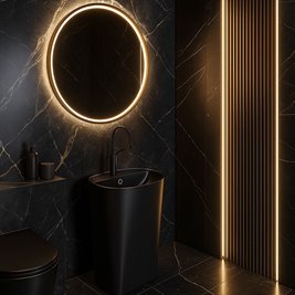 Umywalka wolnostojąca ceramiczna owalna czarny mat 49x37x83 cm CLARO-MTB-490