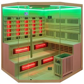 Sauna Combo na podczerwień + fińska 6 osobowa 200x200 cm Moss2 8KW