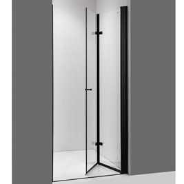 Drzwi prysznicowe łamane do wnęki 80 cm czarny profil SH01A