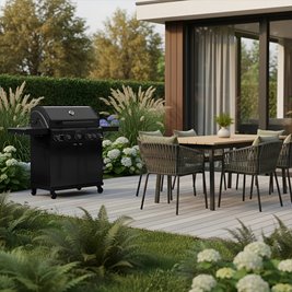 Grill gazowy ZEUS-D kolor czarny ruszt żeliwny moc 17,5 kW + pokrowiec + palnik boczny + LED zdjęcie 22