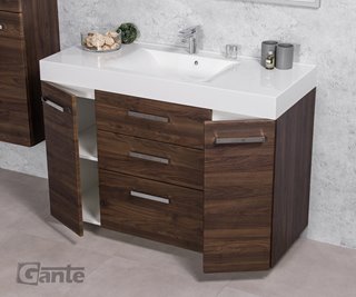 Szafka łazienkowa wisząca z umywalką 120 cm 50/3 Nela Fokus kolor orzech