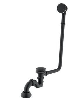 Syfon click-clack z przelewem do wanny retro czarny mat Besco