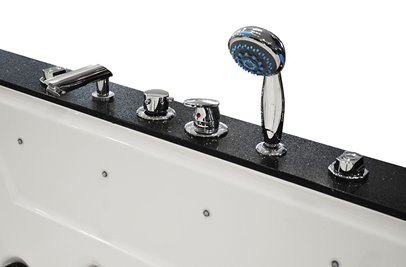 Brązowa prostokątna wanna z hydromasażem 180x150 cm MUS-1089B