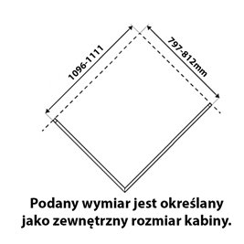 Kabina prysznicowa prostokątna drzwi uchylne 110x80 KZ02C