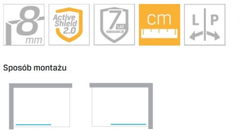 Parawan wannowy 80x150 wspornik skośny EXK-0254 Eventa New Trendy