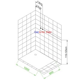 Kabina prysznicowa zabudowana prostokątna profil szczotkowany 100x80 Alma Prawa