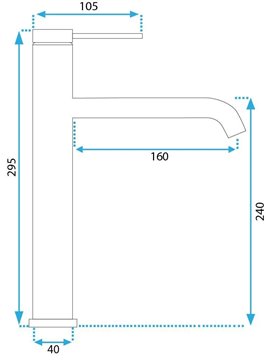 Czarna bateria umywalkowa wysoka Clif Rea